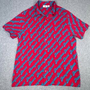 Disney Park Disneyland Resort Size Large‎ Spell out Camp Button Down Shirt